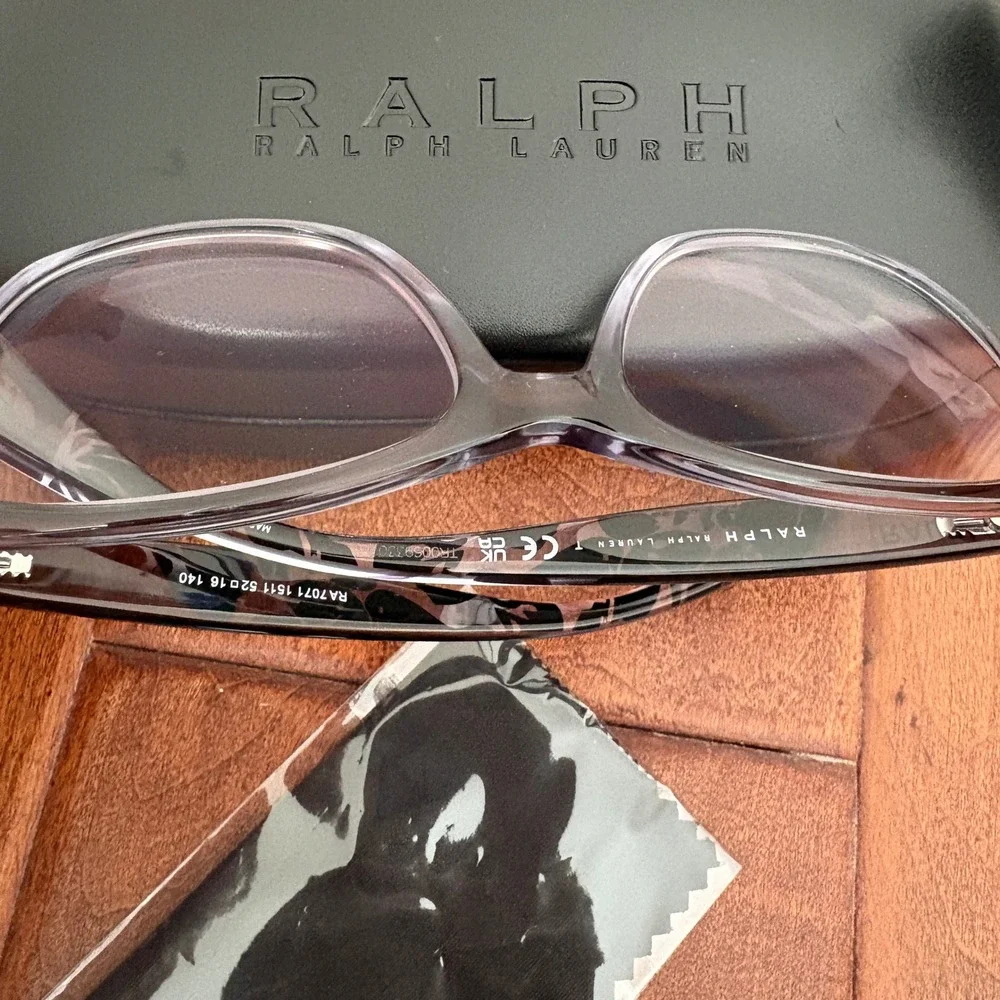 Ralph Eyeglasses RA7071 Floral Temple Square Frames, Womens 52-16-140 Grey